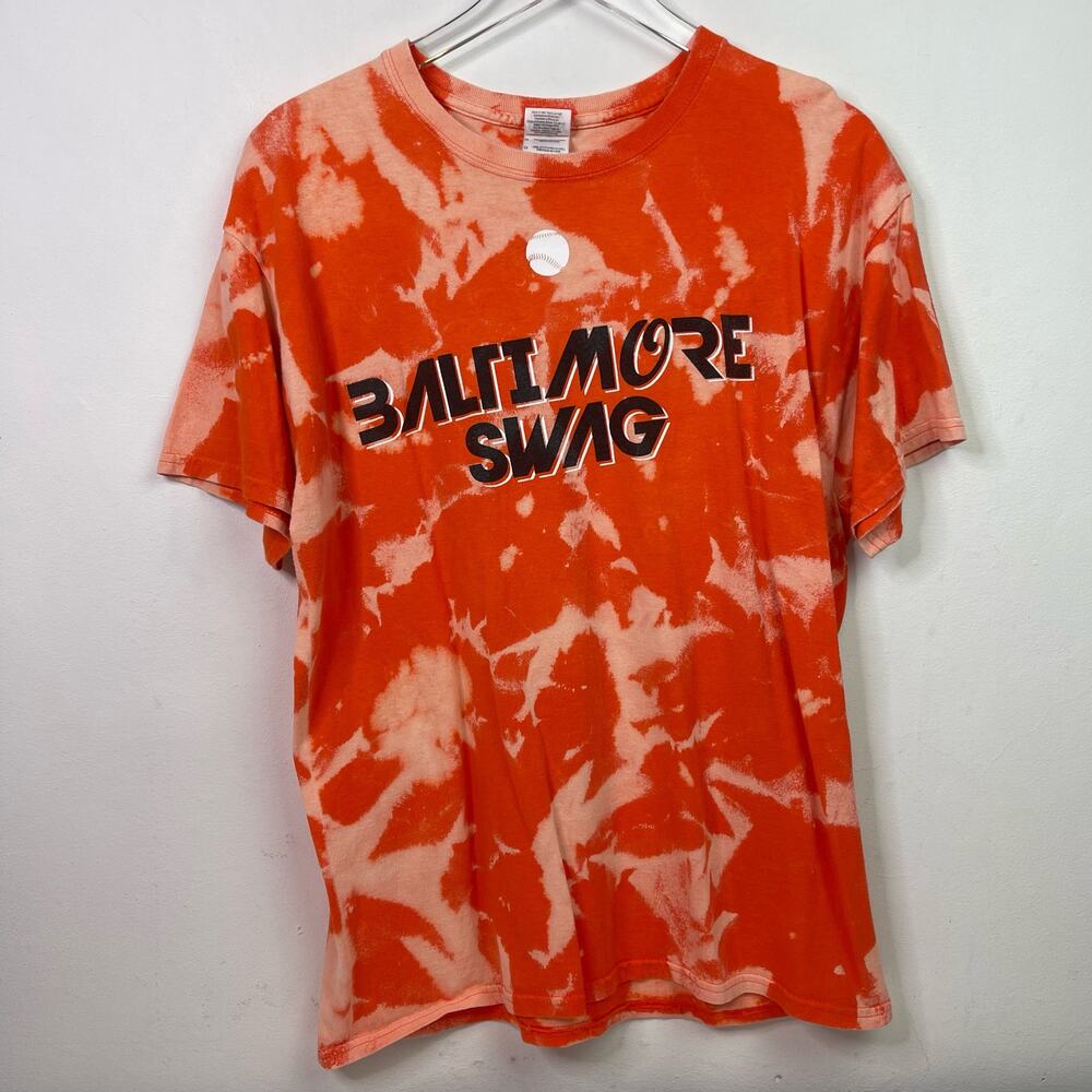 Baltimore Swag Orioles Oriole Bird Baseball MLB Orange Black White T-shirt Large